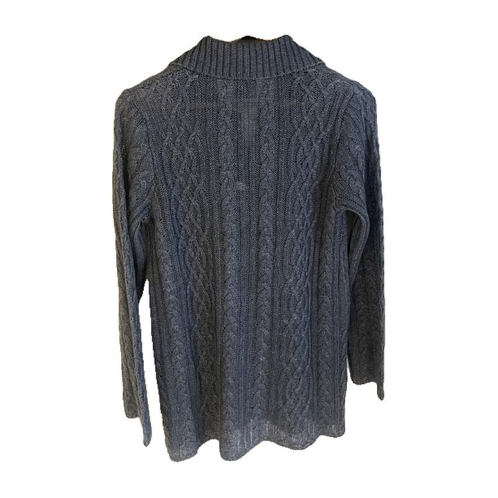 Gilet en maille torsadée - BLEU