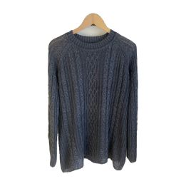 Pull en maille torsadée - BLEU