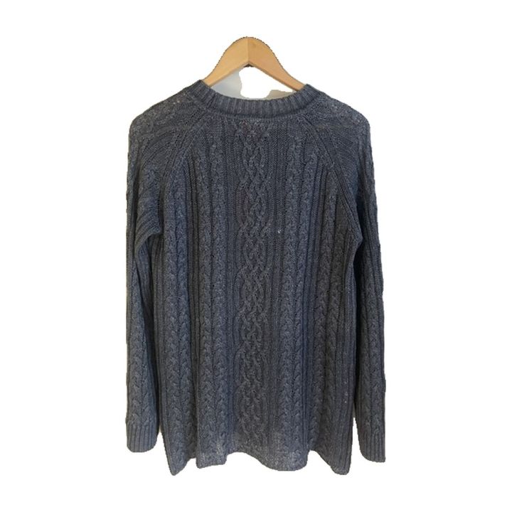 Pull en maille torsadée - BLEU