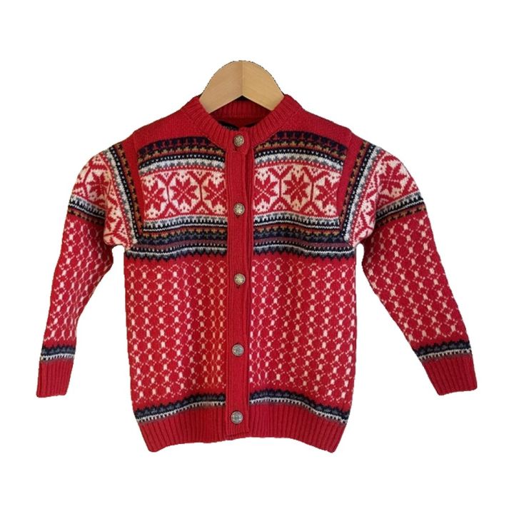 Children's Nordic cardigan - MULTICOLOUR RED