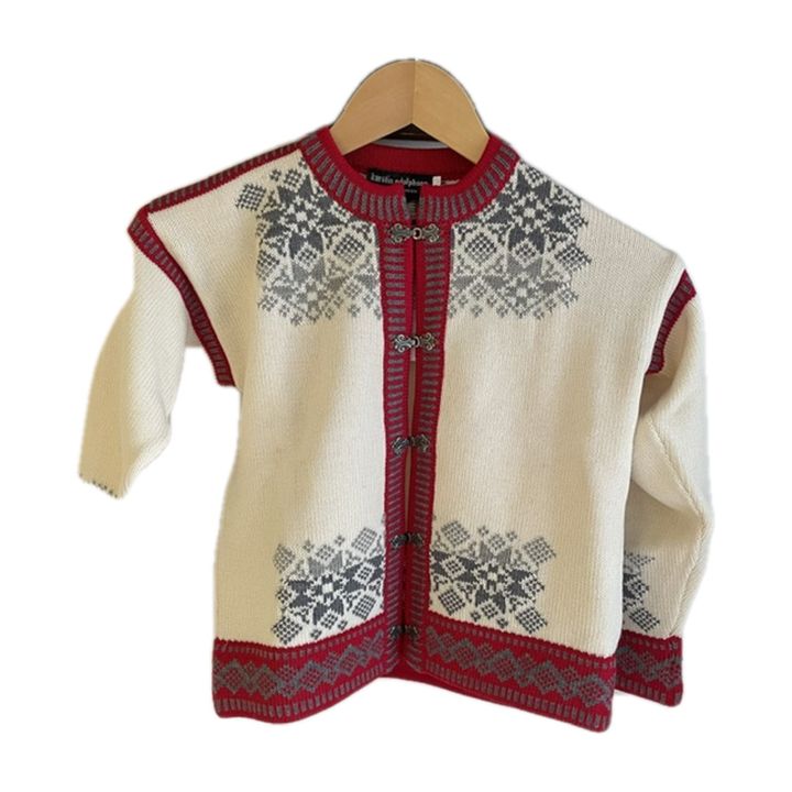 Gilet enfant à fermoirs - ROUGE ET CRÈME