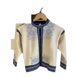 Gilet enfant à fermoirs - BLEU ET CRÈME