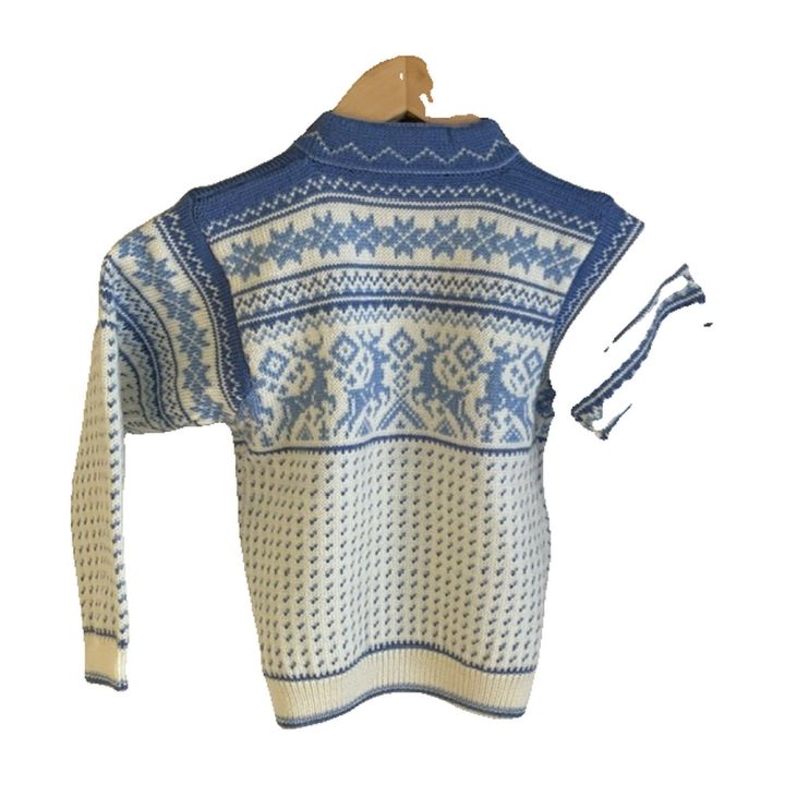Gilet enfant motif rennes - BLEU