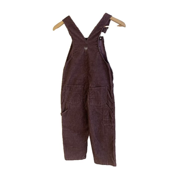Children's corduroy dungarees - PLUM