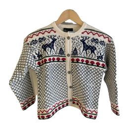 Gilet enfant motif rennes - CRÈME