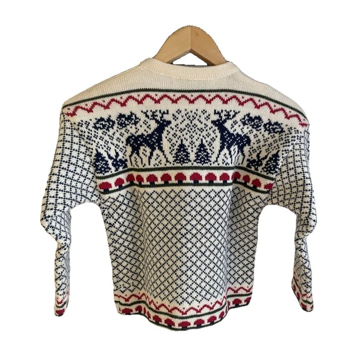 Gilet enfant motif rennes - CRÈME