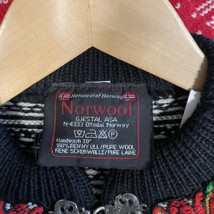Pull norvégien enfant Norwool - NOIR ET BLANC