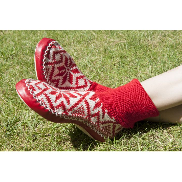 Chaussons-Chaussettes rouge et blanc – photo 1