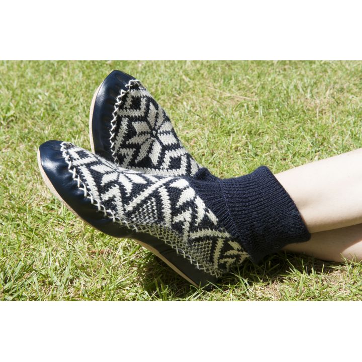 Chaussons-Chaussettes  bleu et blanc – photo 1