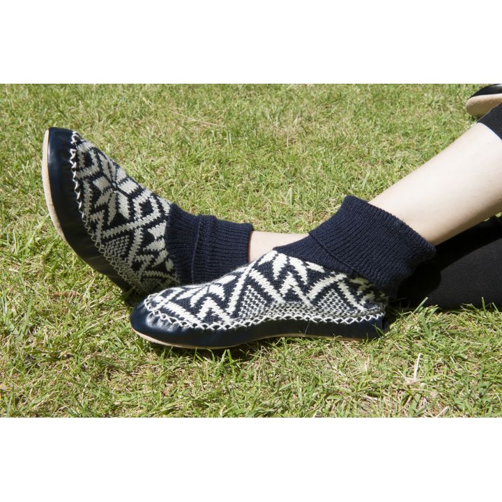 Chaussons-Chaussettes  bleu et blanc – photo 3