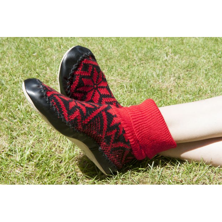 Chaussons-Chaussettes rouge et noir – photo 2