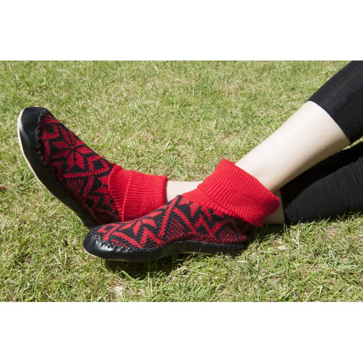 Chaussons-Chaussettes rouge et noir – photo 3