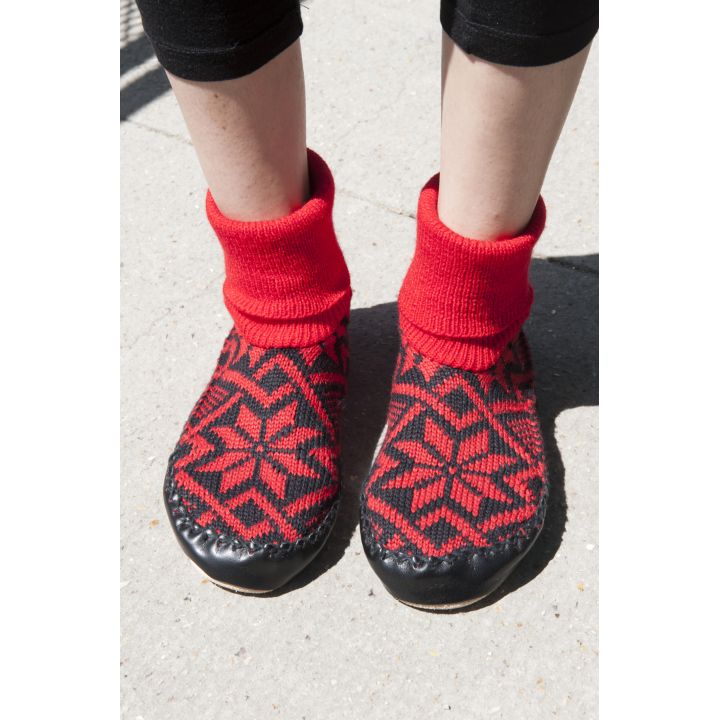 Chaussons-Chaussettes rouge et noir – photo 4