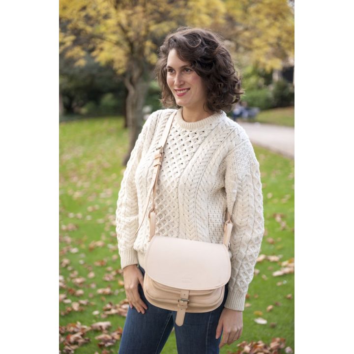 besace en cuir naturel 27 cm 22 cm