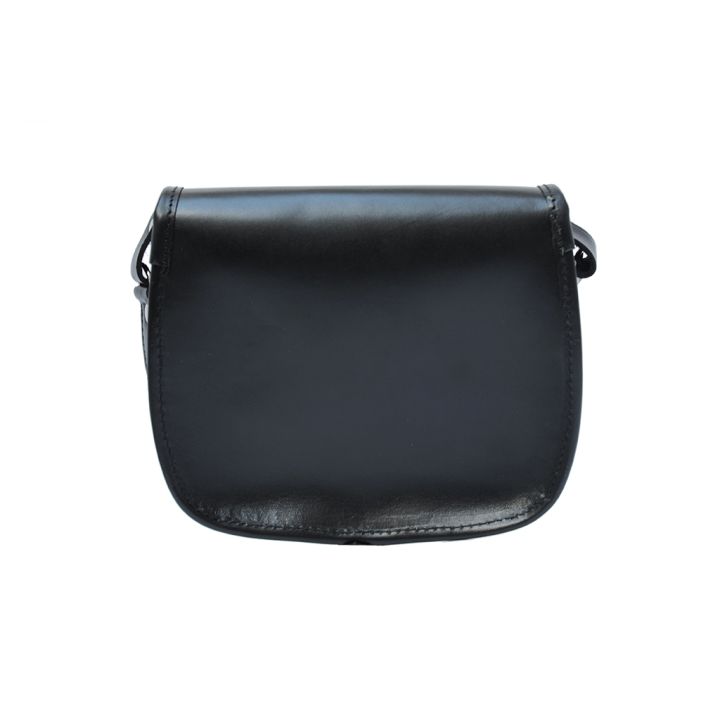 Gibecière en cuir noire, taille :20 cm 16 cm