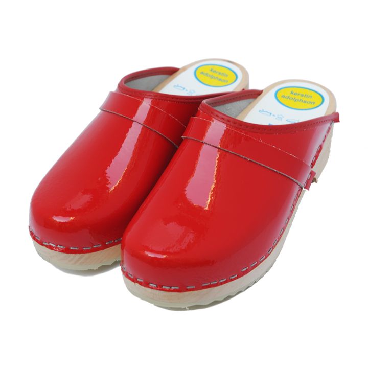 Sabots rouge laqués
