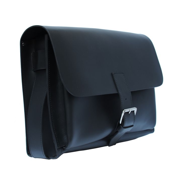 Sac en cuir de vachette grand format - noir