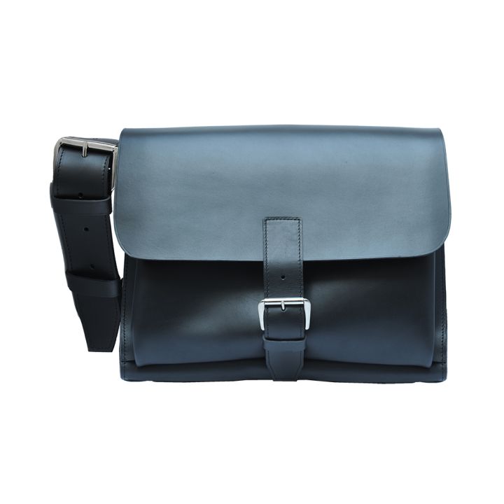 Sac en cuir de vachette grand format - noir